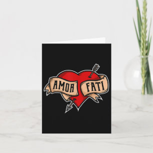 Amor Fati - Clic Nietzsche Tattoo Heart Design Kaart