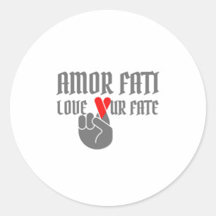 Amor Fati - Love Our Fate - Crossed Fingers Ronde Sticker