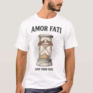 Amor Fati Stoïcijnse Zandloper Gebroken Ketenen T-shirt