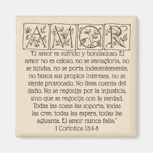 Amor...Love is...Scriptmagneet~Spain~Gold Magneet