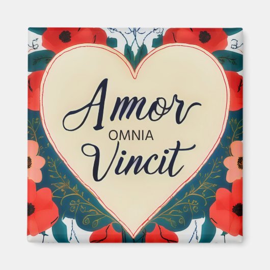 Amor Omnia Vincit - citation Magnet (Devant)