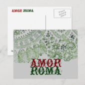 Amor Roma met groene kant Briefkaart (Voorkant / Achterkant)