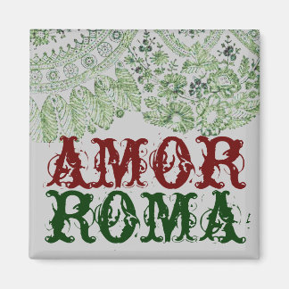 Amor Roma met groene kant Magneet