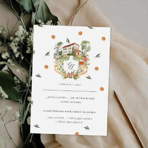 Amore & Aranci Trouw-RSVP met monogram RSVP Kaartje