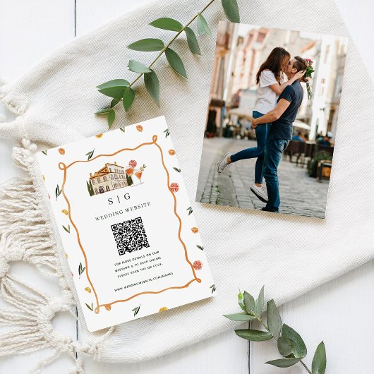 Amore & Aranci | Trouwwebsite QR Code Scan Informatiekaartje