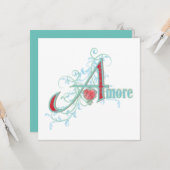 AMORE - Liefde - Wenskaart Kaart (Voorkant / Achterkant in situ)