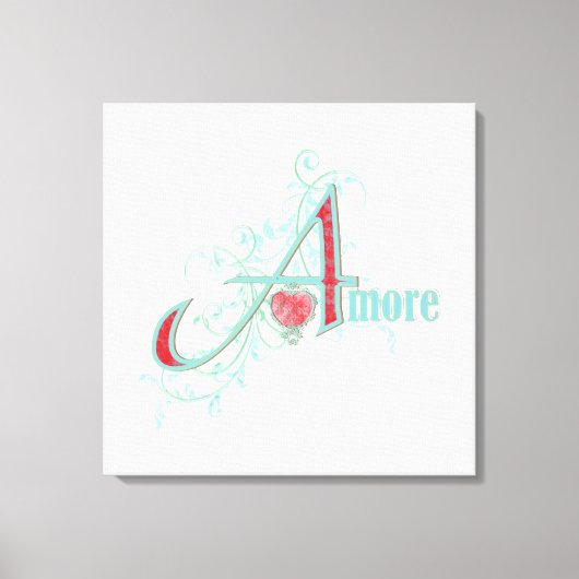 AMORE - Love - Wrapped Canvas Afdruk (Voorkant)