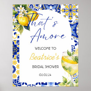 Amore Spritz Lemon Vrijgezellenfeest Welkomstbord Poster