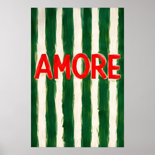 Amore typografie poster, Italiaans citaat wandkuns Poster (Voorkant)