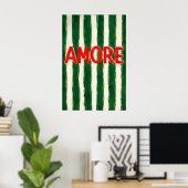 Amore typografie poster, Italiaans citaat wandkuns Poster (Thuiskantoor)