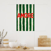 Amore typografie poster, Italiaans citaat wandkuns Poster (Keuken)