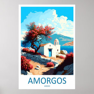 Amorgos Vintage Reisposter Ski Nationaal Park Poster