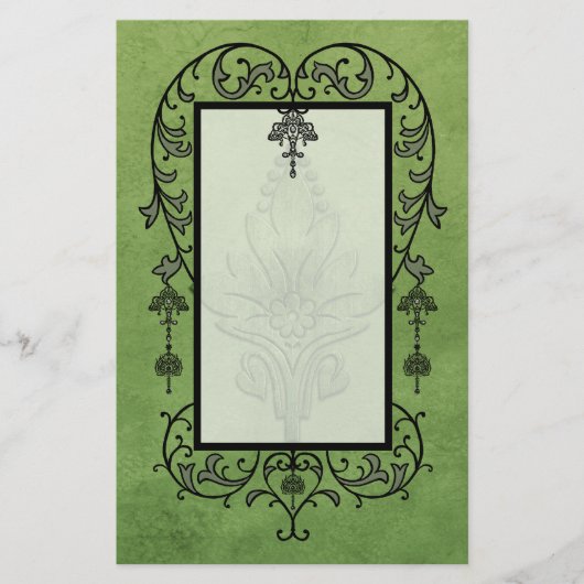 Amoroso: AGED PARCHMENT in Green Briefpapier (Voorkant)