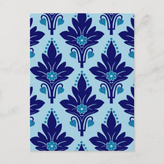 AMOROSO DAMASK: BLAUW OP BLAUW BRIEFKAART