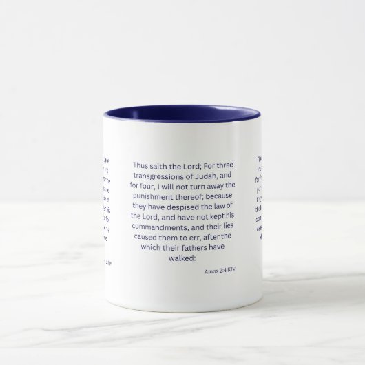 Amos 2:4 KJV Bible Écriture Mug à deux tons (Centre)