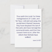 Amos 2:4 KJV Bible Scripture Carte de voeux (Devant)