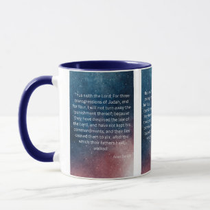 Amos 2:4 KJV Bible Scripture Pic Mug à deux tons