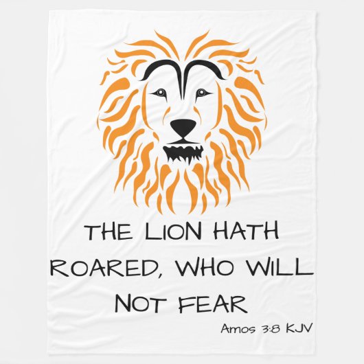 Amos 3:8 KJV Bijbel Schrift Verse Fleece Deken (Voorkant)
