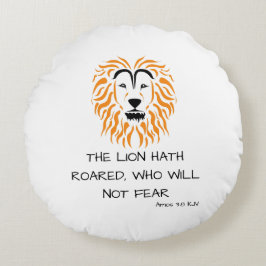 Amos 3:8 KJV Bijbel Schrift Verse Rond Kussen