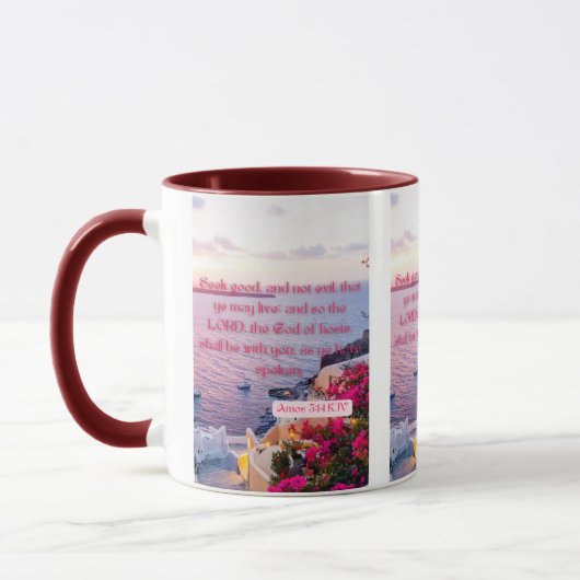 Amos 5:14 KJV Bible Verse Pic Mug Deux Tons (Gauche)