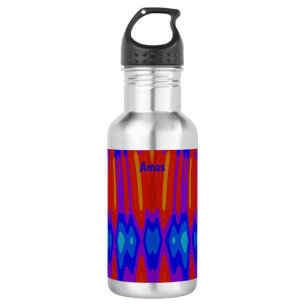 AMOS ~CUTE GLOSSY! ~Paars Red Blue Oranje 3D~ Waterfles