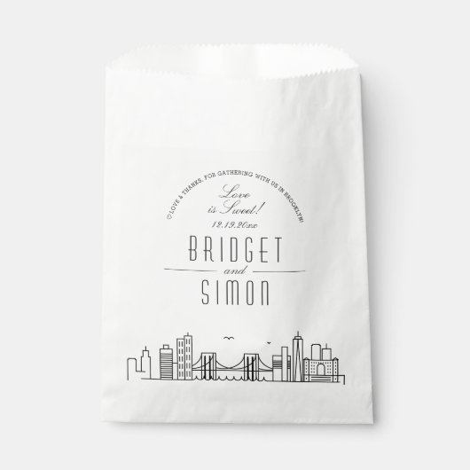 Amour à Brooklyn | Sacs de faveur de mariage (Devant)