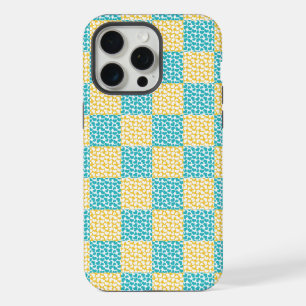 Amour à carreaux en turquoise, jaune et blanc