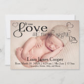 Amour à première vue - Faire-part bébé (Devant)