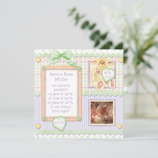 Amour à première vue, Faire-part de naissance d'ag (Debout devant)