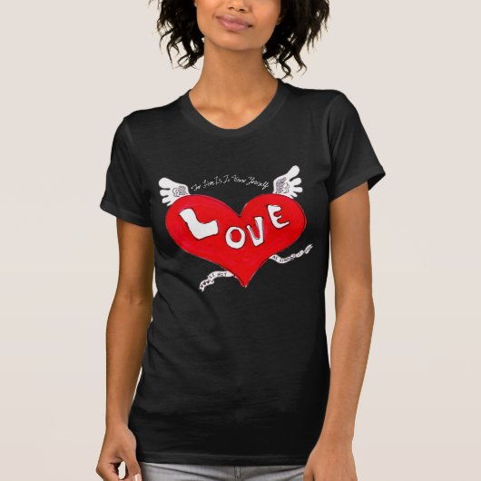 Amour Ailes Coeur Haut (Foncé) (Devant)