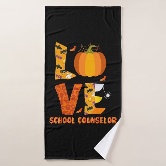 Amour Amour de conseiller scolaire amusant Hallowe (Serviette de bain)