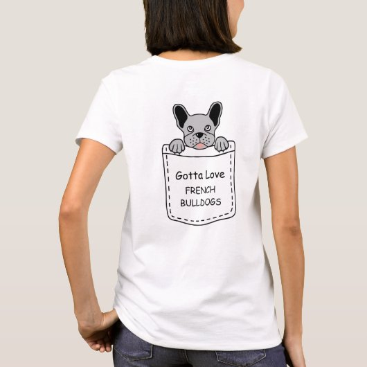 Amour Amoureux Français Chien-taureaux T-shirt (Dos)