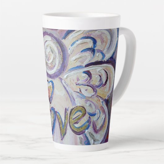 Amour Angel Word Art Custom Latte Mug Cup (Angle droit)