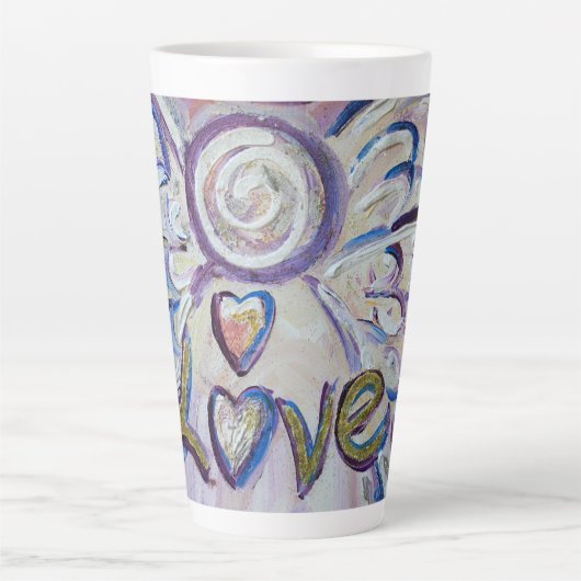 Amour Angel Word Art Custom Latte Mug Cup (Devant)