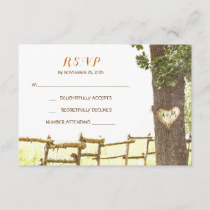 amour arbre campagne mariage cartes RSVP