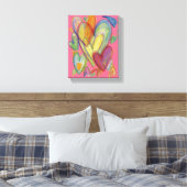 Amour Arc-en-ciel Coeurs Peinture Toile Art Imprim (Insitu(Chambre))