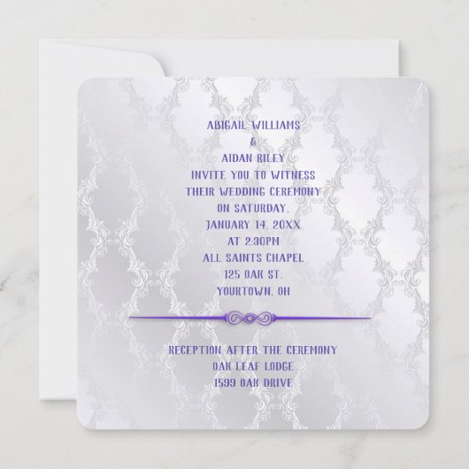 Amour Arc-En-Ciel Sur Invitation Satin Mariage (Dos)