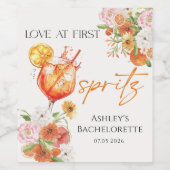 Amour au Premier Spritz Étiquette de Vin pour Ente (Étiquettes simples)