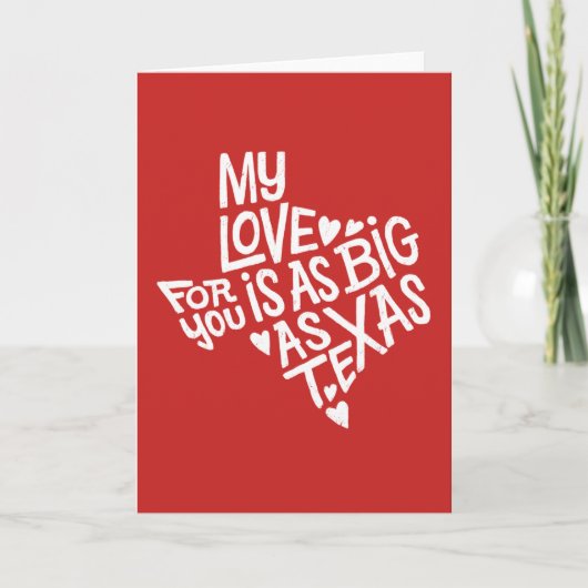 Amour aussi grand que la carte de voeux du Texas (Devant)