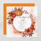 Amour Automne Thanksgiving Diner fête Invitation (Devant / Derrière)