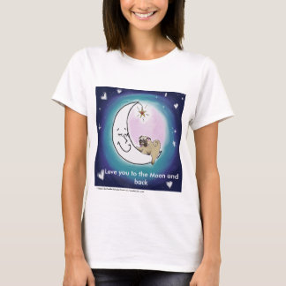 Amour B4 vous à la lune et au T-shirt arrière