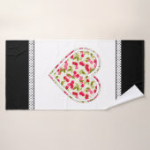 Amour, baies, cerise (Serviette de bain)