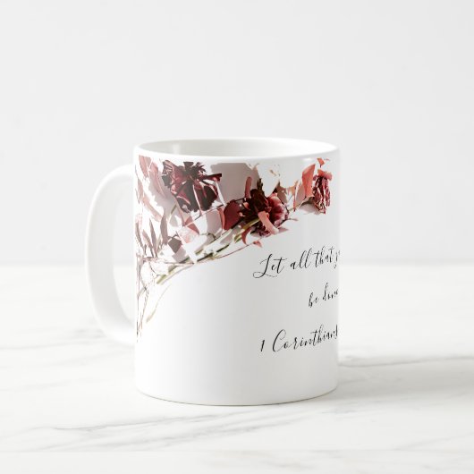 Amour bible verse mug floral (Devant gauche)
