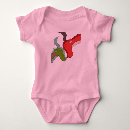 Amour : Body pour bébé dragon et maman (Devant)