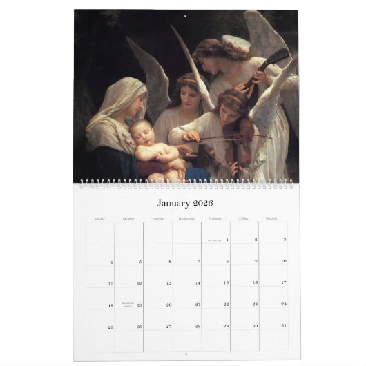 Amour, Bouguereau calendrier do-it-yourself (Jan 2026)