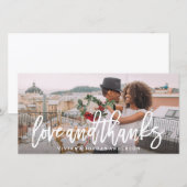 Amour brossé et Merci Mariage Carte photo (Devant / Derrière)