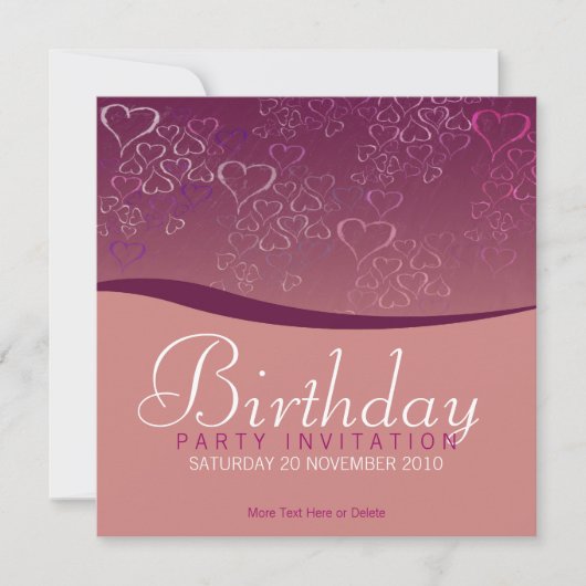 Amour Bubbles Fête Anniversaire Invitation (Devant)