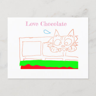 amour carte chat chocolat