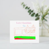 amour carte chat chocolat (Debout devant)