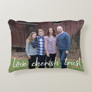 Amour cher confiance personnalisée coussin photo
